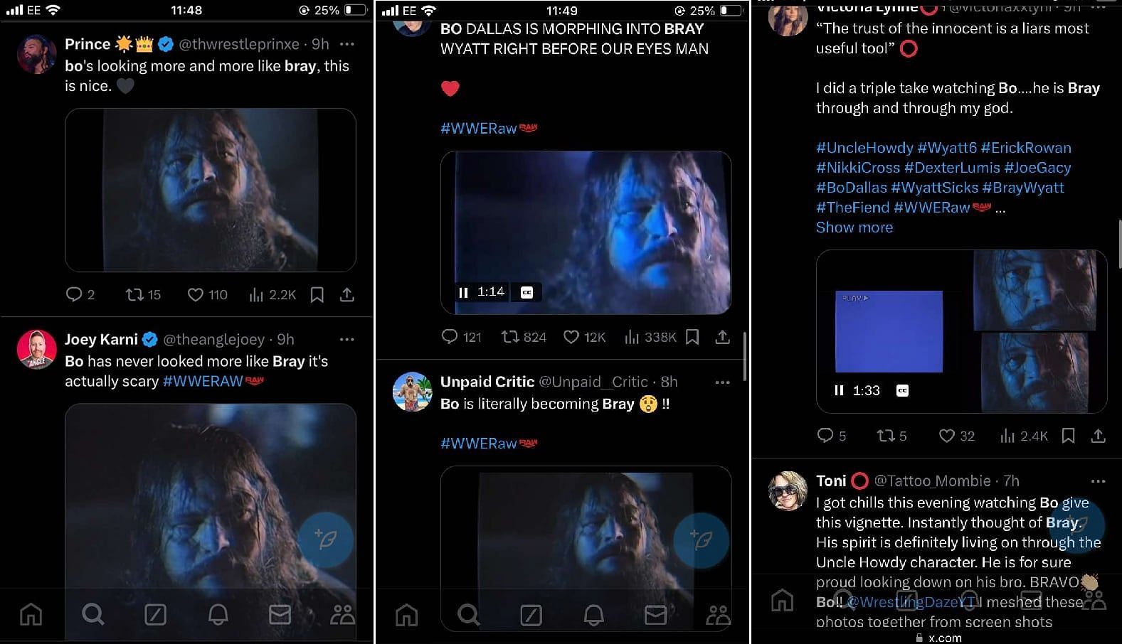 Fans on Twitter react to Bo Dallas' new look (Screenshots from Twitter)